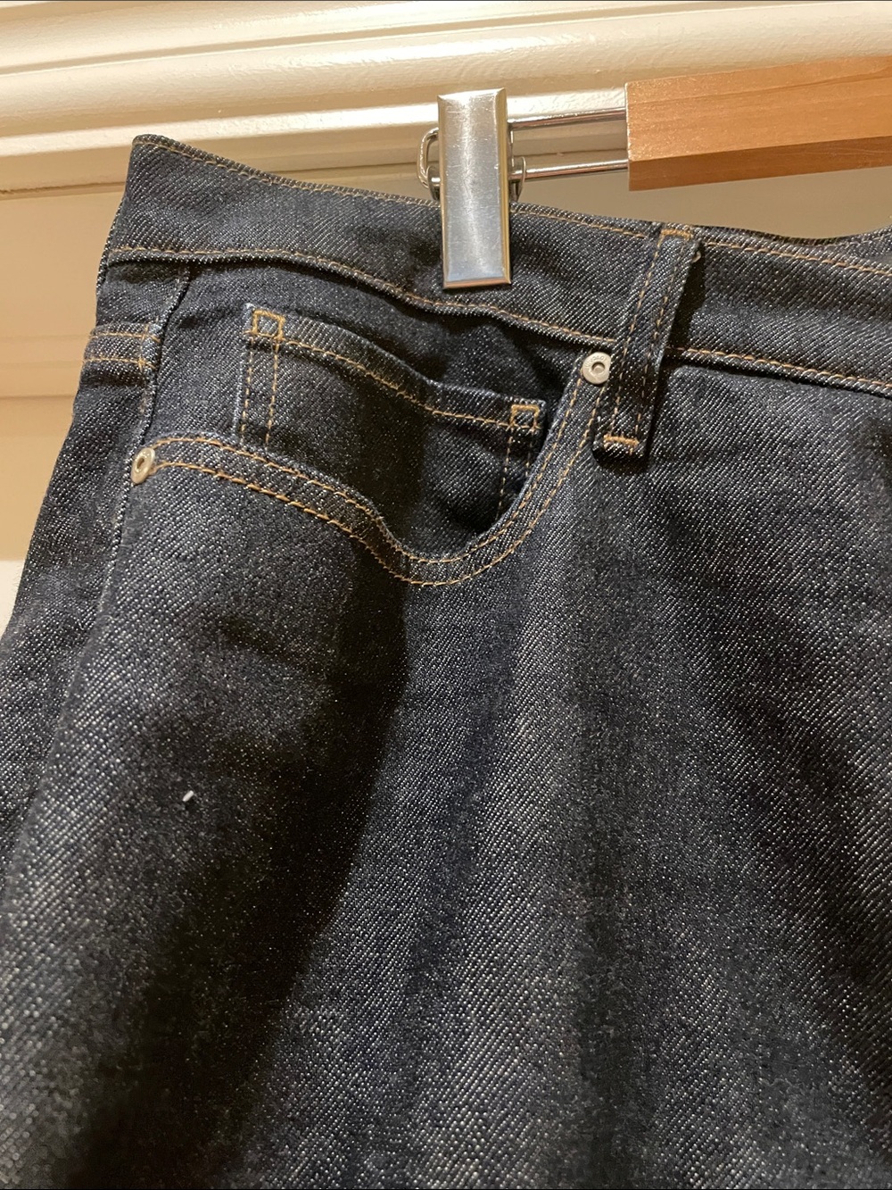 Uniqlo Dark wash straight Leg Jeans Business Casual Minimalist Office Class34x32 - Picture 2 of 7
